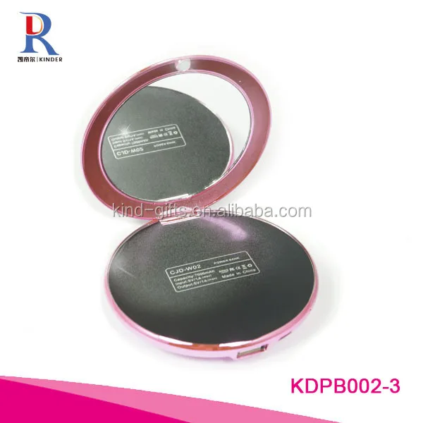 Glitter mobile charger power bank high capacity Power Bank with cosmetic mirror