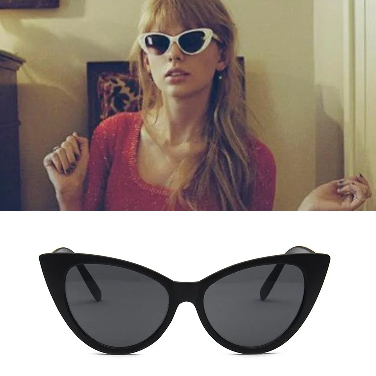 Cheap Fashion Retro Big Cat Eye Frame uv400 Protection Lens for Women Sunglasses