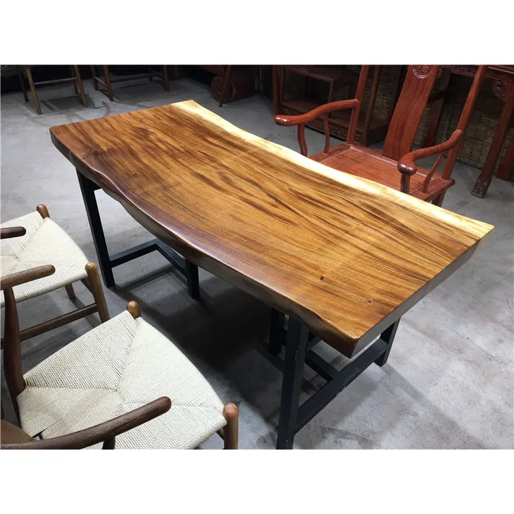 
South American Walnut Solid Wood Slab Home Dining Table Top 
