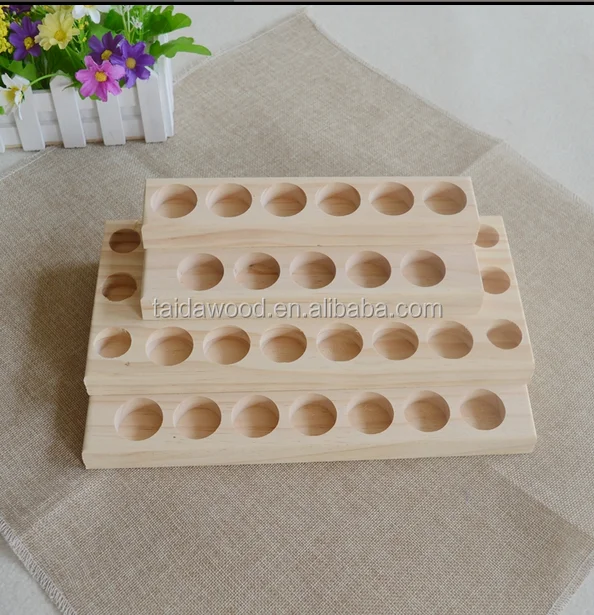 super factory customized wooden essential oil bottle holder, 5-15ml bottle wooden rack
