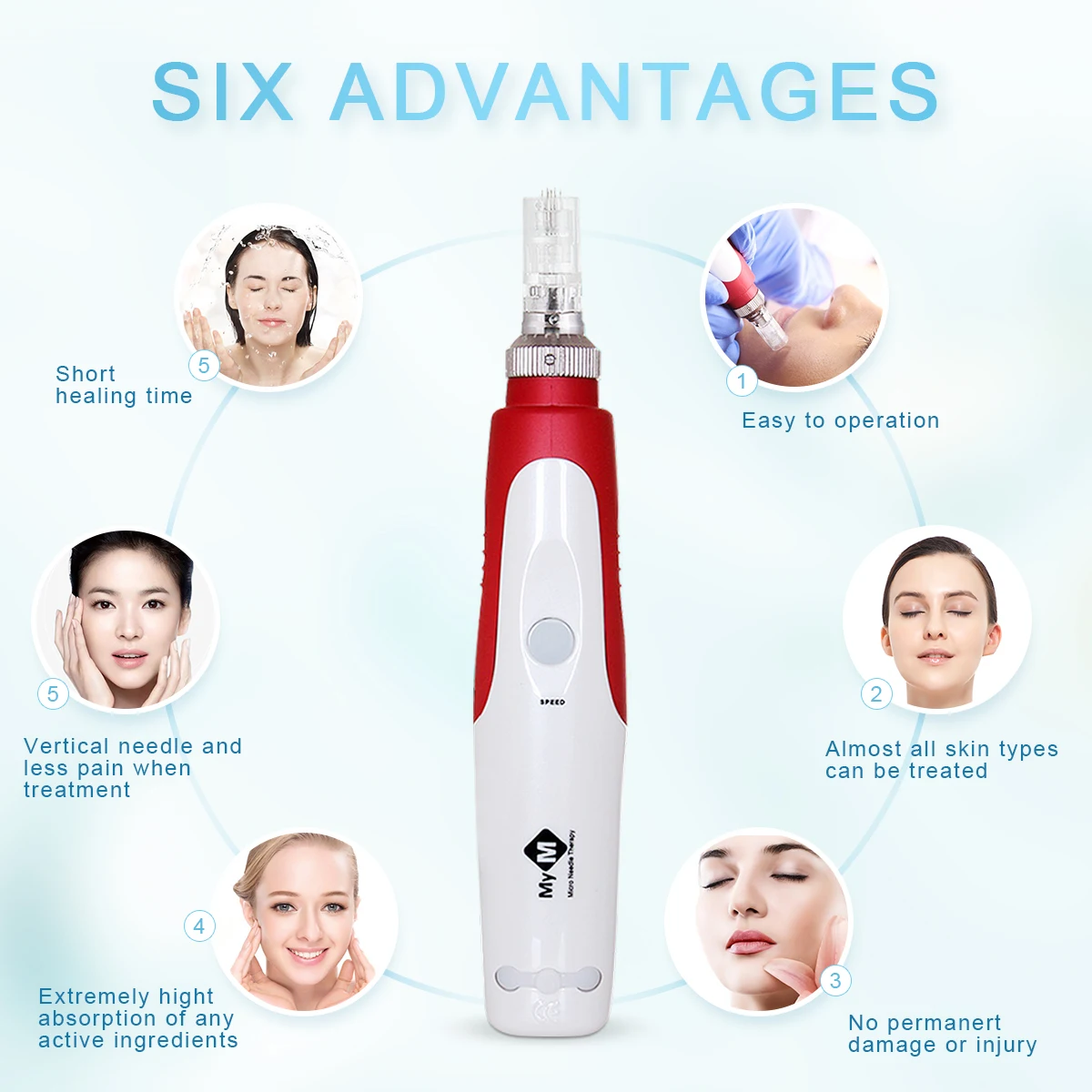 
2019 the best Wireless drpen Derma Pen Microneedle pen at home Meso Dermapen for hyaluronic acid serum 