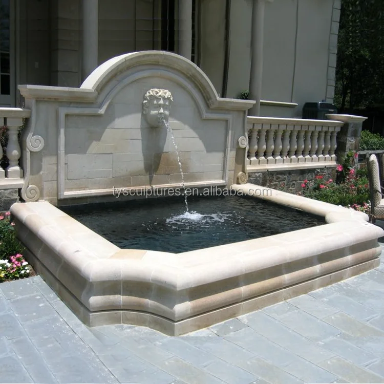 
Europe outdoor decorative stone boy heads wall fountain yard water fountain 