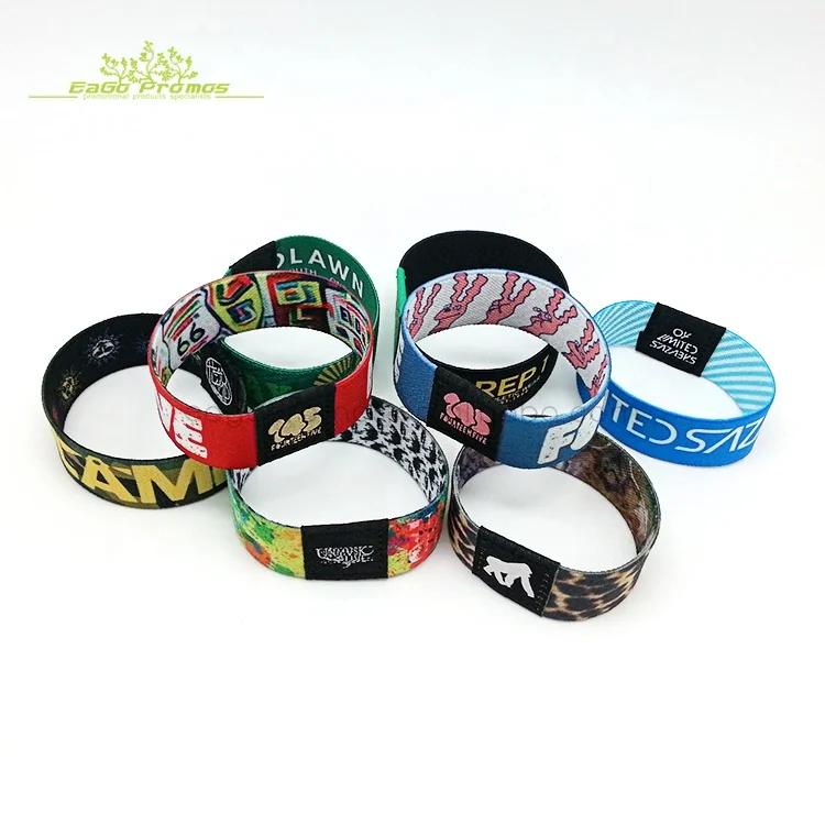 2024 2025 Promotional  fabric wristband machine custom cheap printed polyester rfid wristband elastic