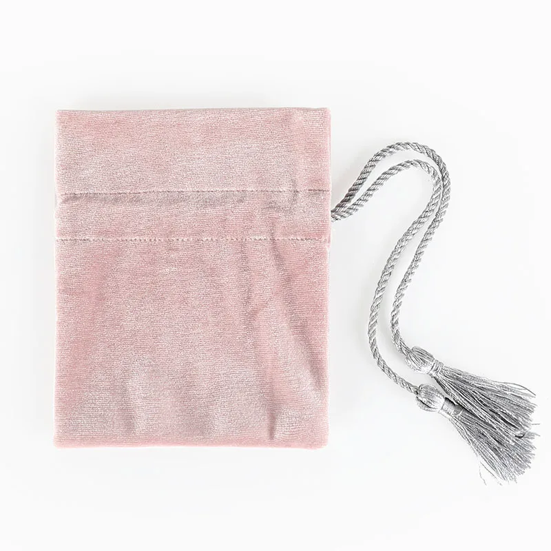 Custom Printed  Small Velvet Drawstring Jewelry Pouches Recyclable Gift Bags