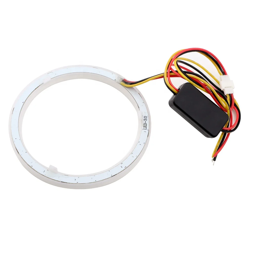 LED Cotton Switchback Angel Eyes halo rings Gentle light 60mm-120mm double colors White Yellow led angel eyes