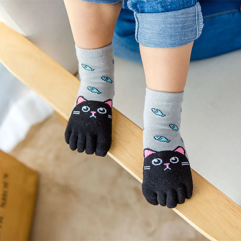 
wholesale baby cute cotton ankle socks lovely children cartoon five toe finger socks 