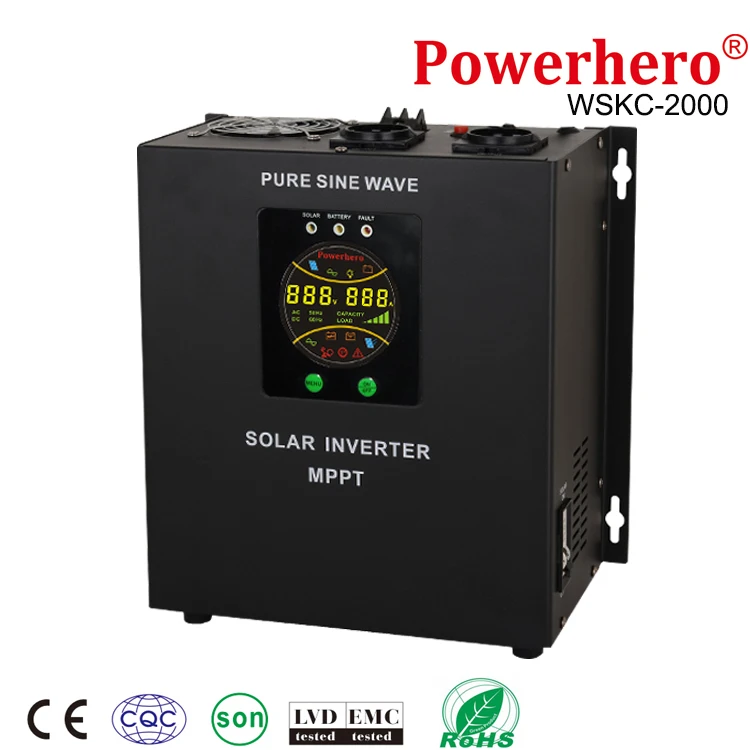 Автономный Гибридный немодулированный синусоидальный солнечный инвертор 2 кВА с круглым индикатором