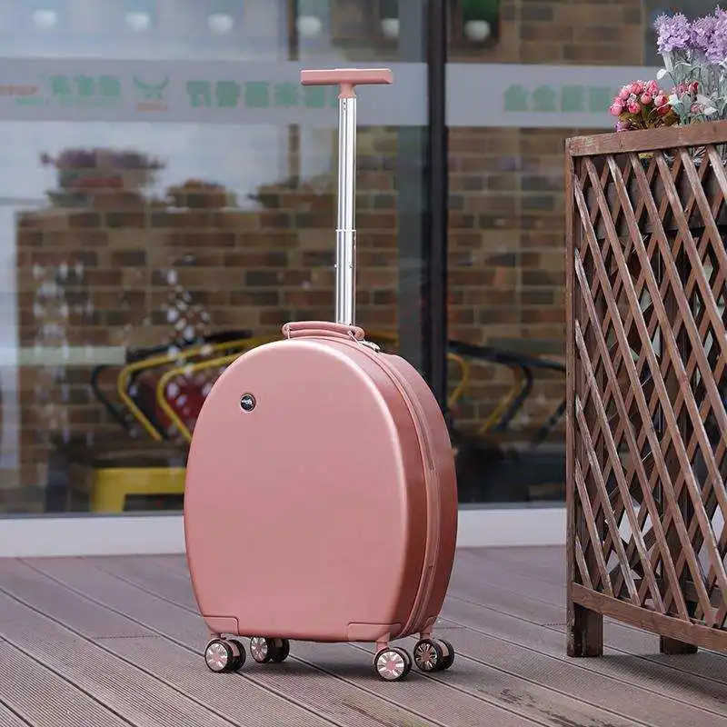 2021 new custom cute boarding 20 inch ultra light suitcase luggage trolley case round luggage