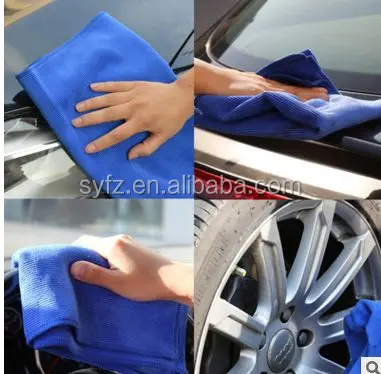 80% polyester 20% polyamide microfiber towel with printed logo microfiber car towel cleaning