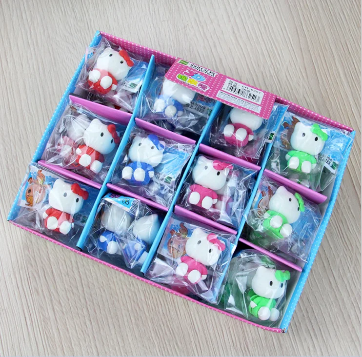 
Direct selling Korean creative students stationery children cartoon cat 3d eraser 