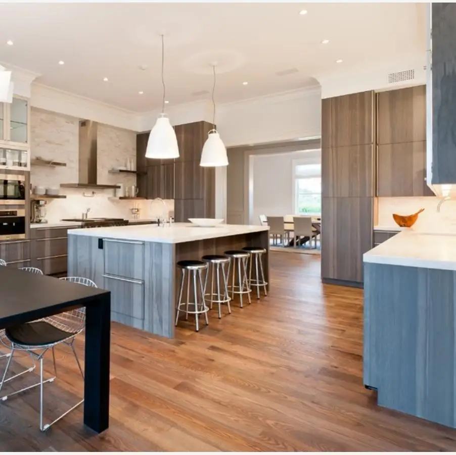 Modern Simple Latest Design Superior Quality high gloss wood veneer kitchen cabinet