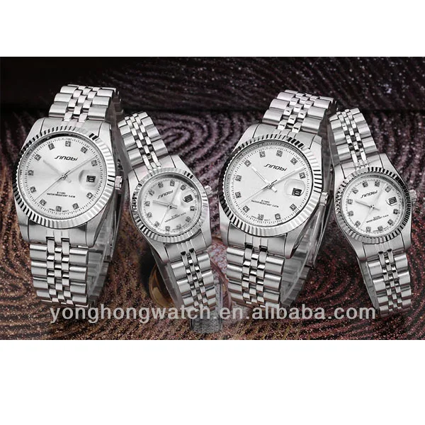 1148 Quartz Full Stainless Steel Vogue Couple Lover Wrist Watch