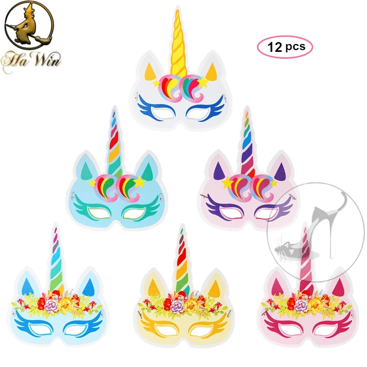 
Factory wholesale cheap paper unicorn kids masks 