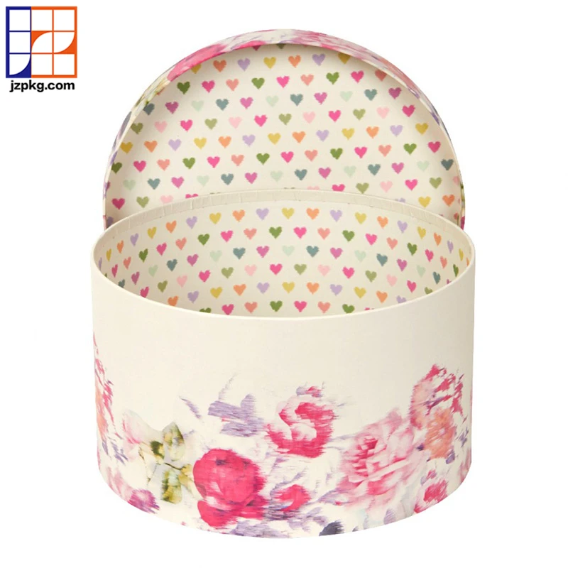 Luxury design round hat flower box for floral packing