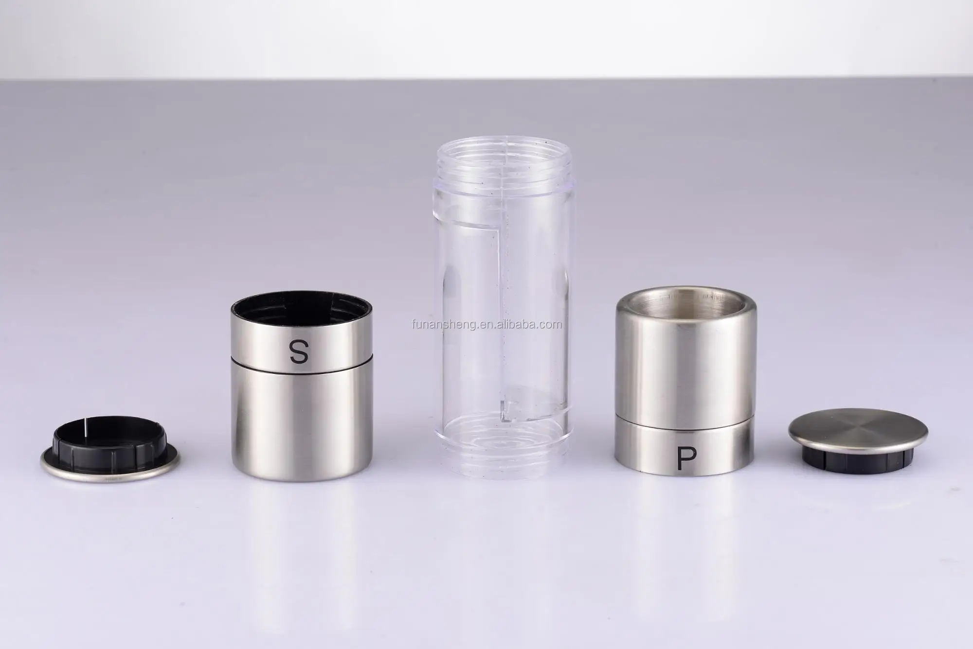 
2 in 1 Manual Salt & Pepper Mill/ Stainless Steel Salt & Pepper Grinder/Amazon Hot Sale 