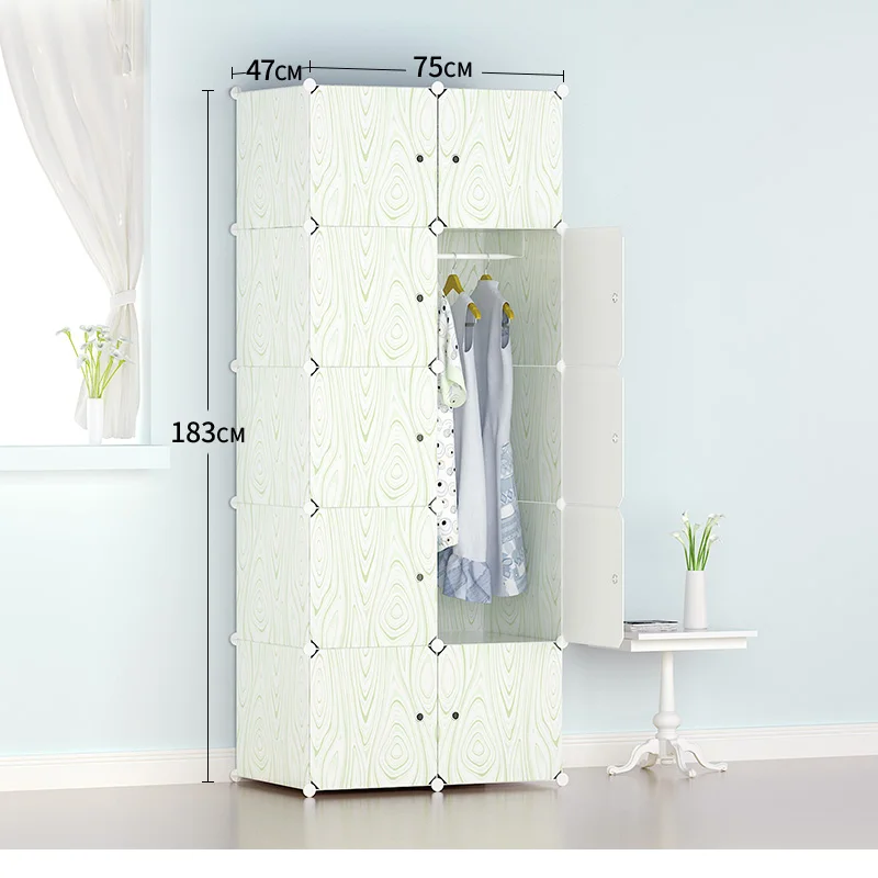 Cube DIY Modular Storage Rack Closet Organizer Wardrobe Plastic Cabinet Doors
