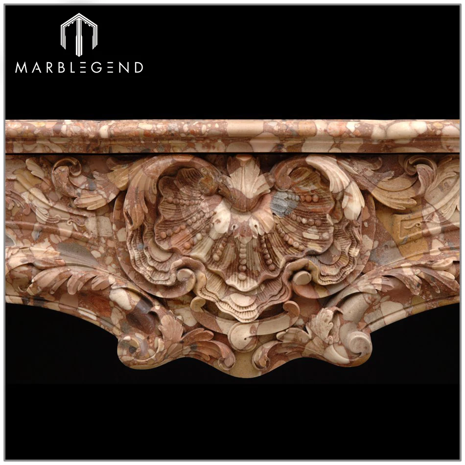 
Luxury Freestanding Hand-Carving Natural Marble Fireplace Mantel With Lion 