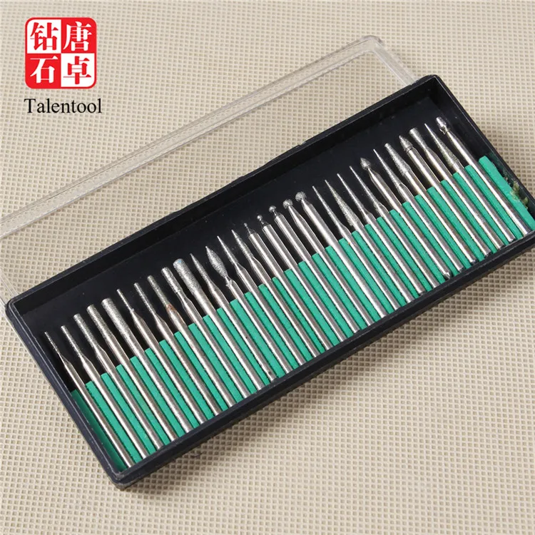 engraving tools easy use 50 PCS diamond burrs with different shape for marble stone glass