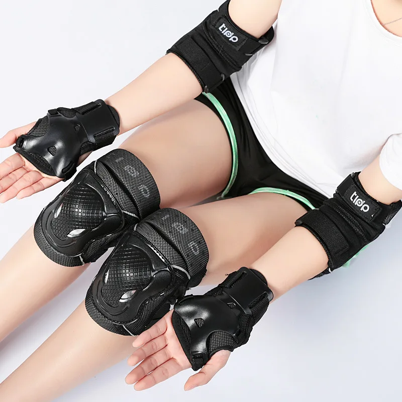 
New 6 In 1 Set Wrist Elbow & Knee Pads Adult Child Roller Skates Skateboarding Skiing Protection Set Extreme Sports Safety Guard 