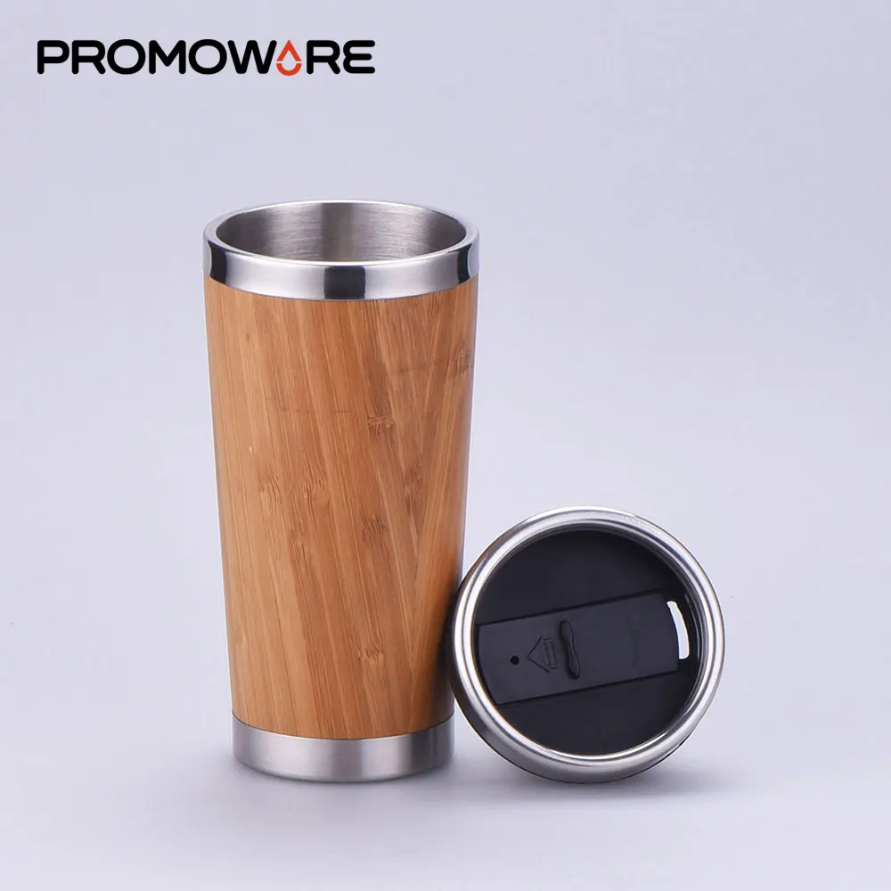 450ml Bamboo Biodegradable Eco Friendly Thermo Travel Coffee Cup 16oz with Bamboo Shell Eco Friendly Coffee Cup