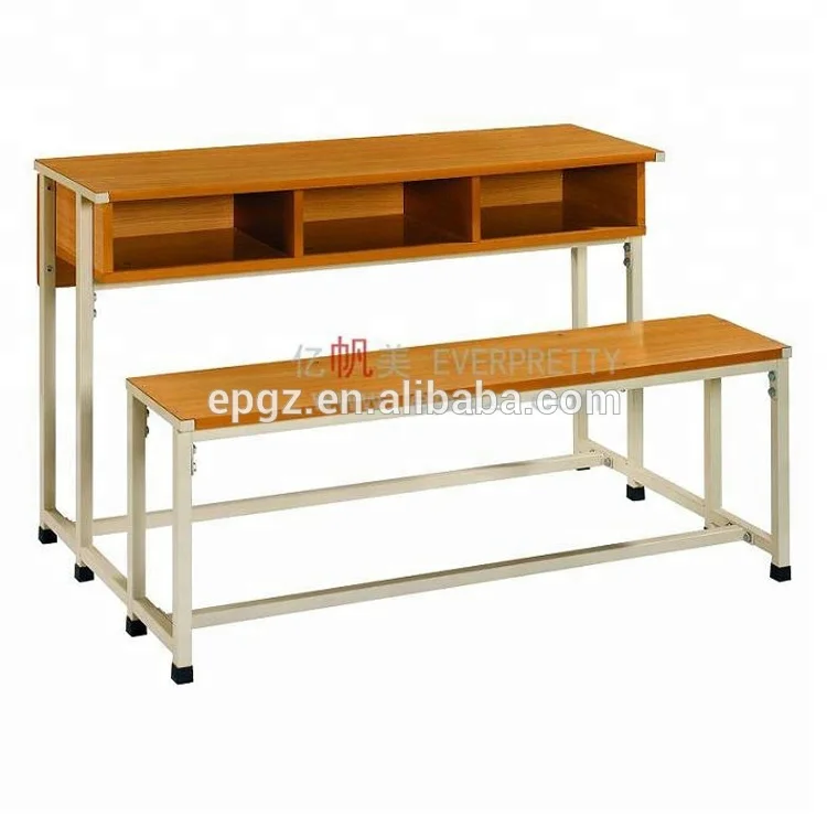 modern school furniture 3 seater student desk and bench