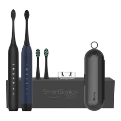 IPX 7 Wireless Charging Men Double Set Sonic 50Db Silent Electric Travel Toothbrush
