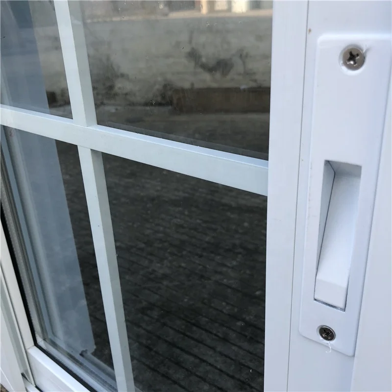 China Supplier Hot Sale 2 Rail Track White UPVC Profile Sliding Windows With Grill And Fly Screen