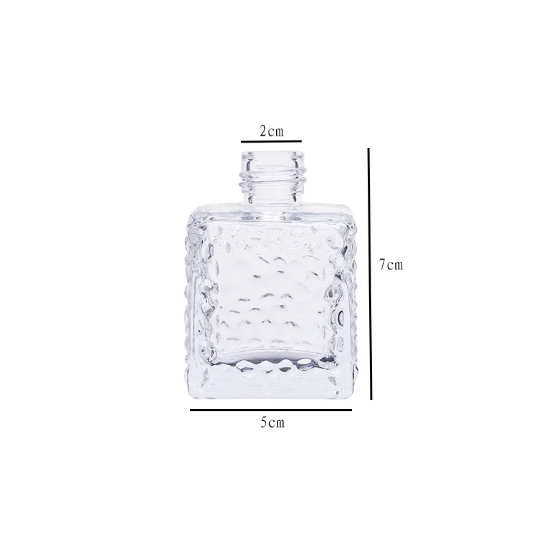 Wholesale spot 90ml factory clear cube shape air fresheners wholesale diffuser bottle with lid