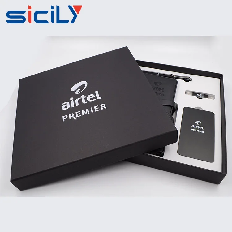 2018 Custom Boxed Corporate Giveaways Pen ,Notebook ,usb ,power bank Gift Set