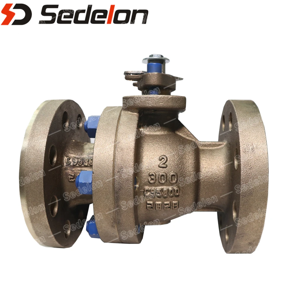
API 6D Bronze Copper Flanged Ball Valve 2inch Class 300LB C95800 
