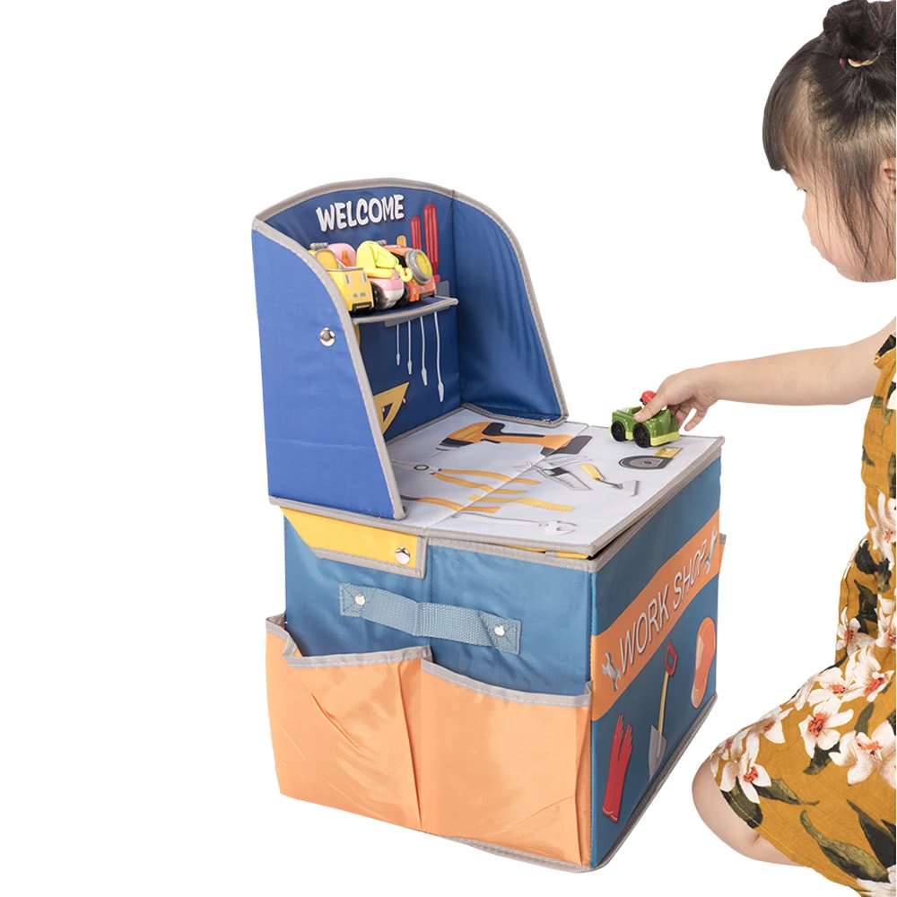 Kitchen Pretend Play Desk Folding Toy Storage Boxes And Bins