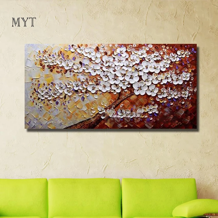 100% Handpainted Peony 3d Flower Oil Painting On Canvas Wall Art Pictures