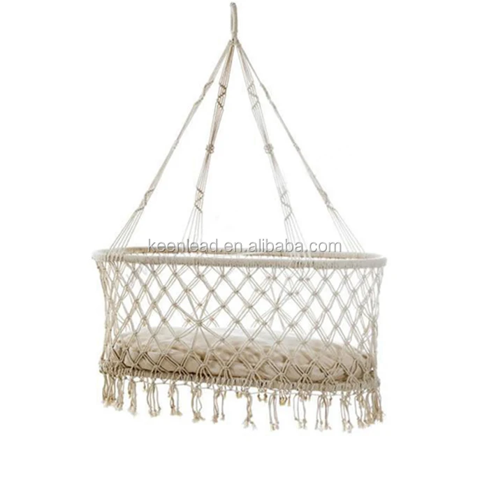 
Indoor furniture leisure Rope hanging baby cradle hammock chair Macrame baby swing Chair -Hammock chair 