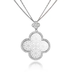 2022 Fashion Jewelry Cute Romantic Crystal Long Women 4 Four Leaf Clover Pendant Necklace