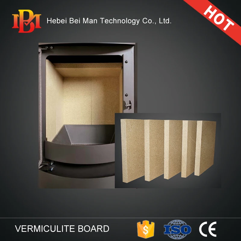 
Vermiculite fire board for wood burning stove and fireplace 