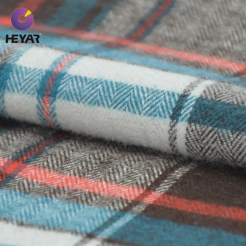 fashion herringbone fishbone yarn dyed check flannel brushed finish cotton fabric for shirt herringbone corduroy fabric