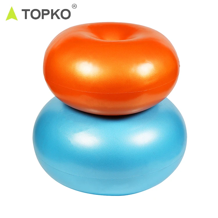 TOPKO Brand new 2019 top selling premium quality low price inflatable anti burst PVC donuts yoga gym ball