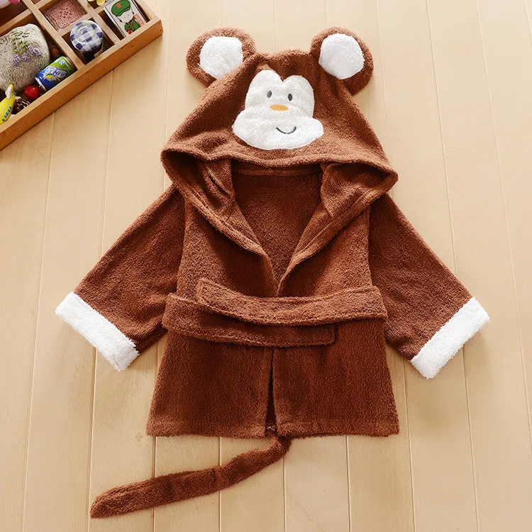 2016 Cartoon Kids Boys And Girls Cartoon Cotton Towels With Hood Baby Bath Towel Bathrobe For