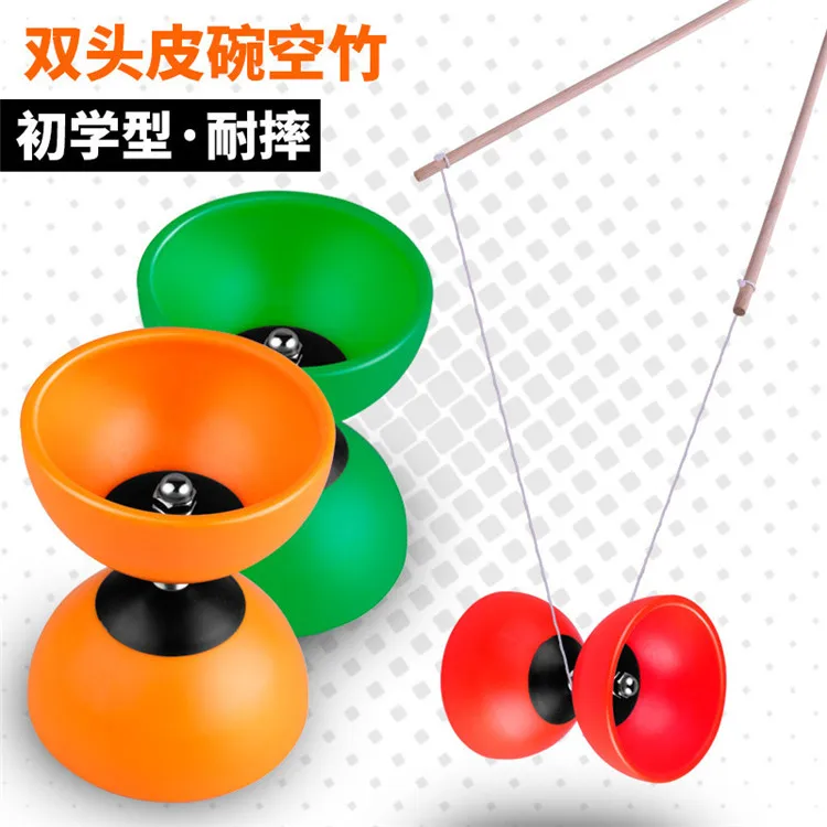 Wholesale Funny Chinese YoYo Toys Diabolo Wooden Sticks String Bag Toys Plastic Bowl Gyro Toy