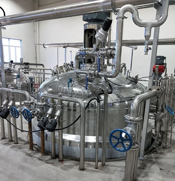 Stainless steel jacketed reactor with agitator