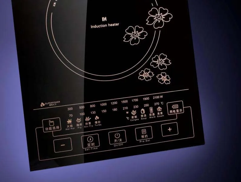 
2018 KANGER black silk printing ceramic glass top for induction cooker plate 