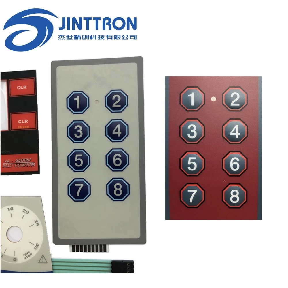 2 x 4  Matrix 8 Keys tactile Membrane Switch Keypad and flat buttons Keyboard