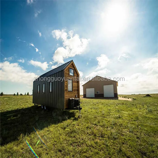 Yuantai Manufacturer Supplier Wooden Prefab Tiny House On Wheels Style of 2021