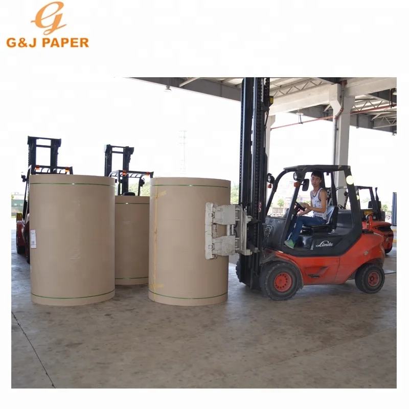 Recycled Kraft Liner Paper Offset Printing Wood Pulp G & J Paper Brown or White GJ Test LINER 45 Mechanical Pulp 80-300GSM
