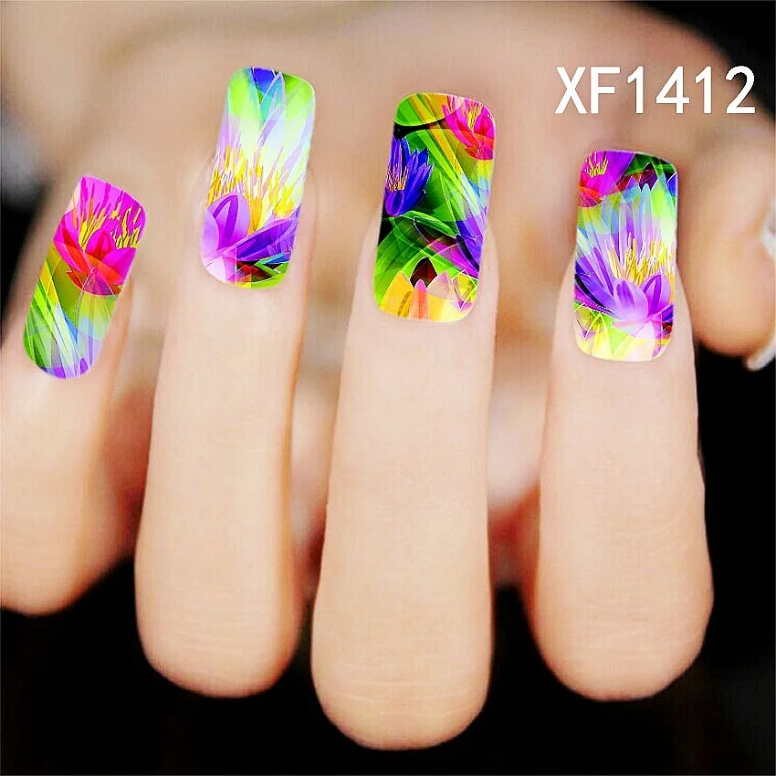 2016 women Nail Art Flower Water Tranfer Sticker Nails Beauty Wraps Foil Polish Decals Temporary Tattoos