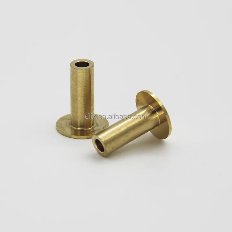 Brass non thread CNC parts / brass sleeve bushing / flange bushing