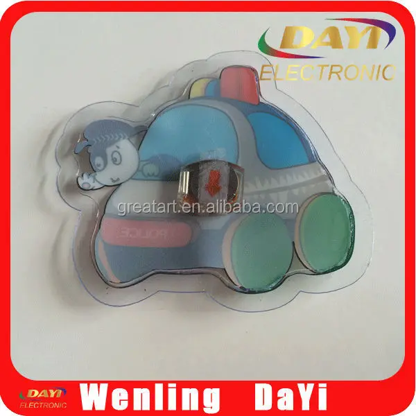 Vibration activated mini light in PVC, led pvc lights, led pvc patch lights