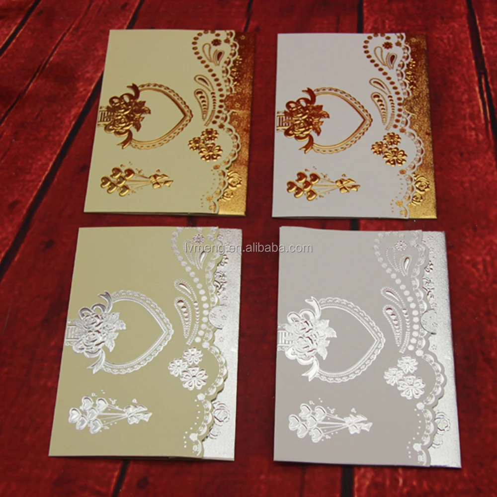 Free Printing Wedding cards invitations inner design, Embossed arabic design wedding invitation