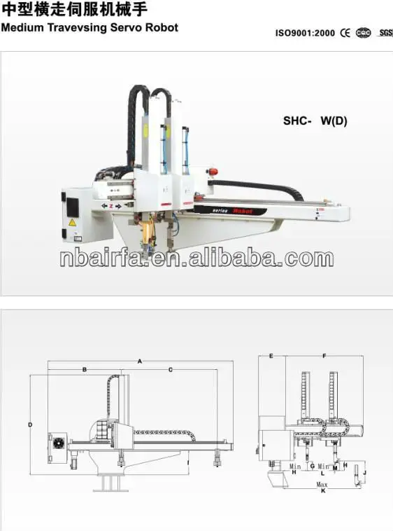 Средний обход серво ( преобразователь ) робот для литья пластмасс под давлением