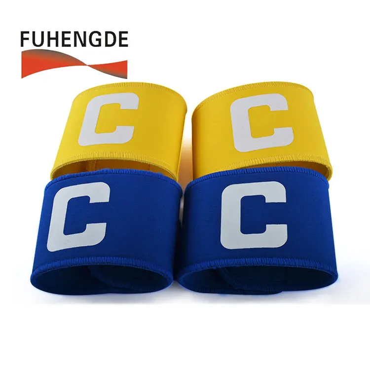 Hook Loop Fastener Elastic C Printed Team Sports Match Captain Armband in Yellow blue red black